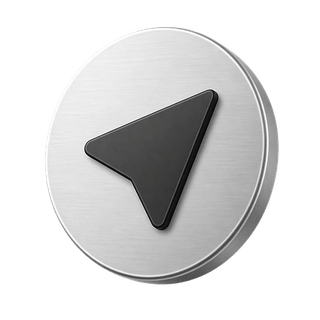 A 3D decorative arrow icon for sending, displayed on the contact us page