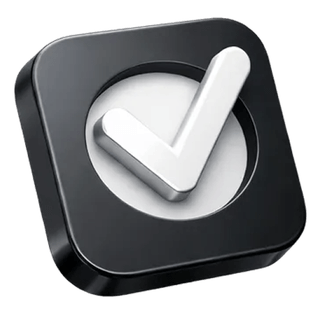 A 3D checkmark icon indicating confirmation, shown on the Renderworth about page